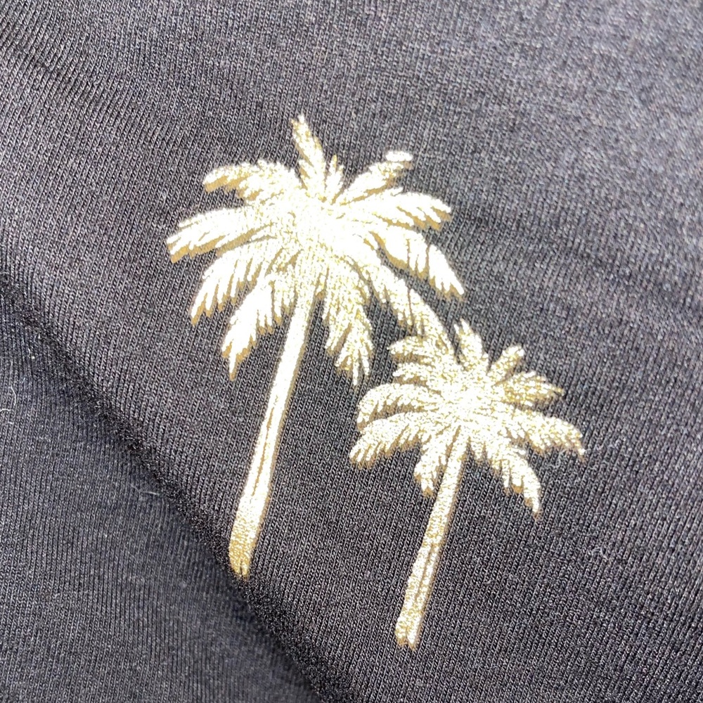 Torrid 5X Biker Shorts Gold Palm Tree Stretchy Cotton Spandex High Waist Plus - Picture 4 of 4